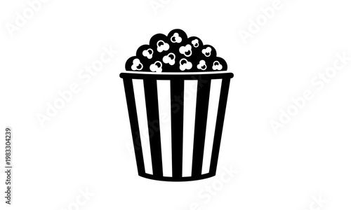 Simple popcorn bucket icon for cinema vector graphic design