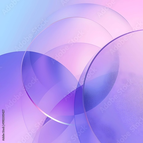 Abstract Pastel Gradient Glass Circles Background in Purple and Pink