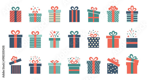 Colorful Gift Boxes Piled Up Showcasing Wrapped Presents.