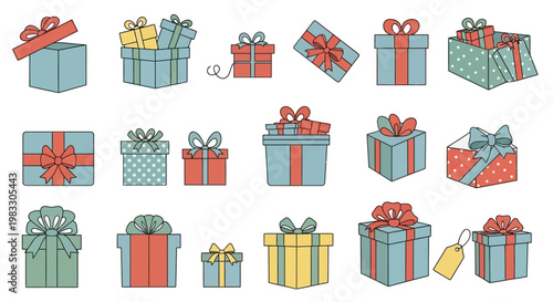 Colorful Gift Boxes Piled As Delightful Presents.