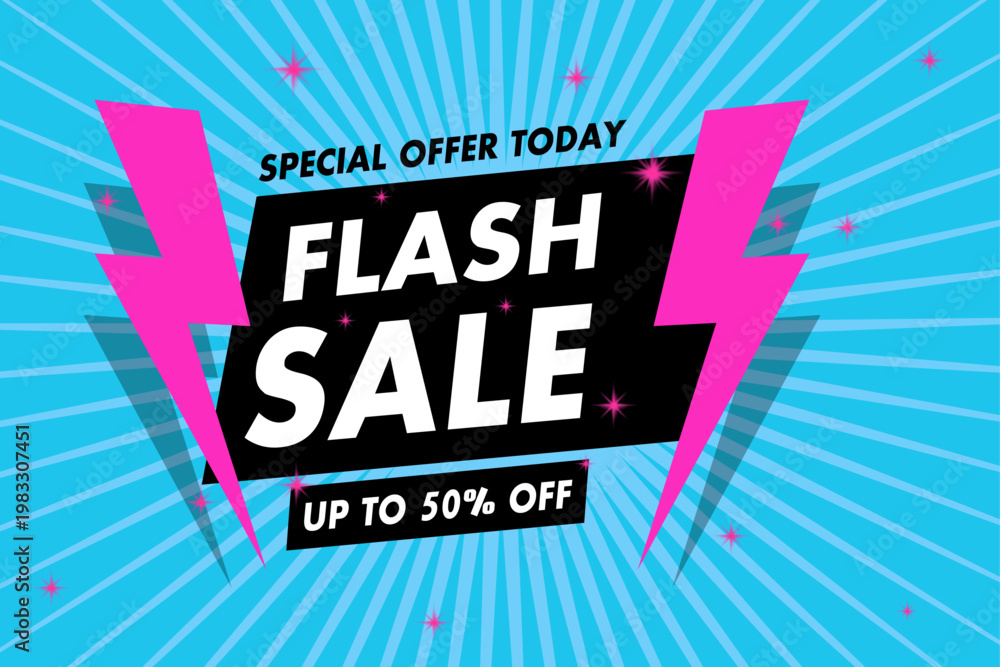 Fototapeta premium Flash sale banner vector editable text promotional discount background