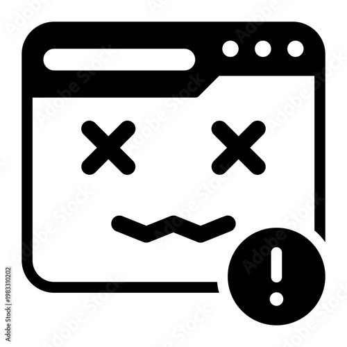 error 404 glyph icon