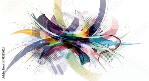 Colorful abstract artistic brush strokes.