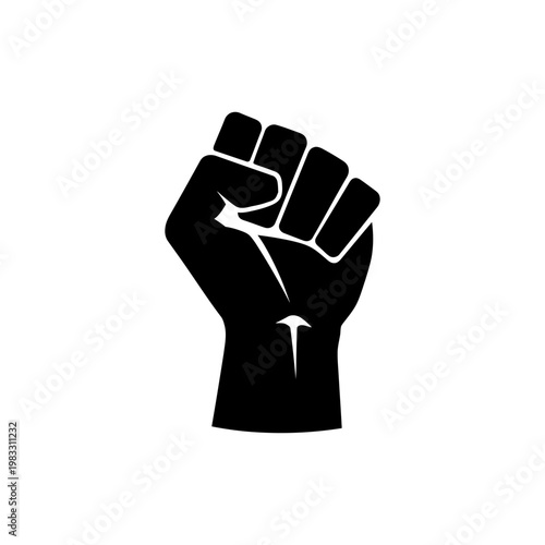 Raised Black Power Fist Symbol of Unity and Resistance