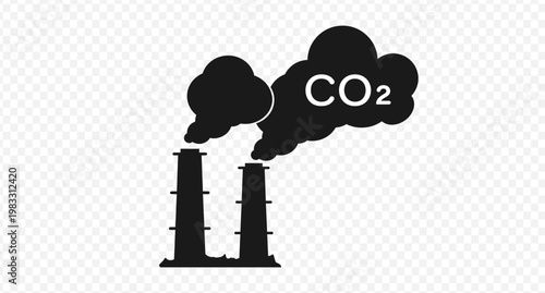 Industry emitting carbon dioxide. Co2 emissions