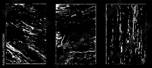 Grunge worn paper effect. Overlay texture stamps with old paper. Stamps distress grain surface dust and rough background concept. Illustration place over object to create grunge effect. Vector EPS10.
