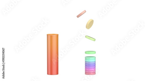 Variety of colorful effervescent vitamin tablets