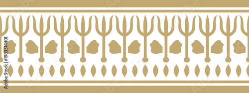 African seamless gold pattern. Cultural heritage of the African peoples. Ethnic endless border, frame. Zimbabwe ornament.