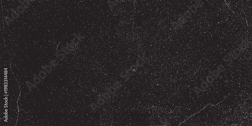 Snow, stars, twinkling lights, rain drops on black background. Abstract vector noise. Small particles of debris and dust. Distressed uneven grunge overlay.