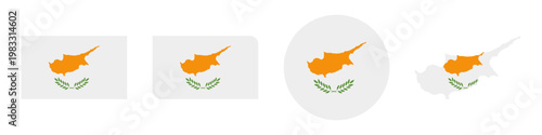 Fotografia cyprus circular, cyprus rectangular, and cyprus map flag flat icon