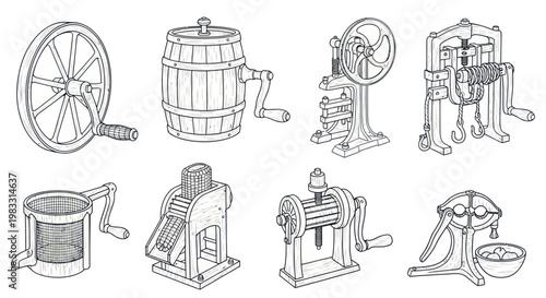 Vintage Industrial Machinery And Tools.