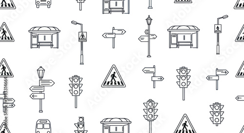 Road traffic signs and symbols.