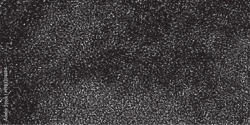 Snow, stars, twinkling lights, rain drops on black background. Abstract vector noise. Small particles of debris and dust. Distressed uneven grunge overlay.