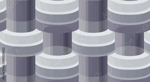 Closeup of stacked round industrial washers.