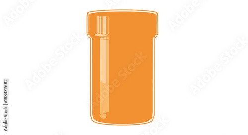 Closeup of orange plastic bottle.