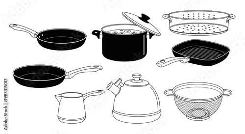 Kitchen Cooking Pots and Pans.