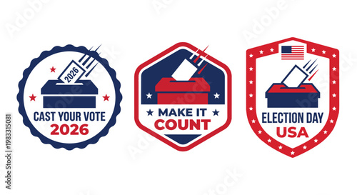Civic Duty USA Minimal Badge, Election Voting Icon Clean Design, Simple Election Badge USA, Civic Duty Voting Logo Minimal Style, Modern Civic Duty Vote Badge, Clean USA Election Vector