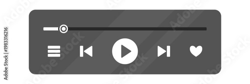 Media Player Controls Bar Interface UI