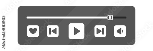 Media Player Control Bar UI Panel