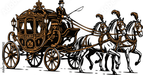 Royal Horse Carriage Silhouette Vector Design