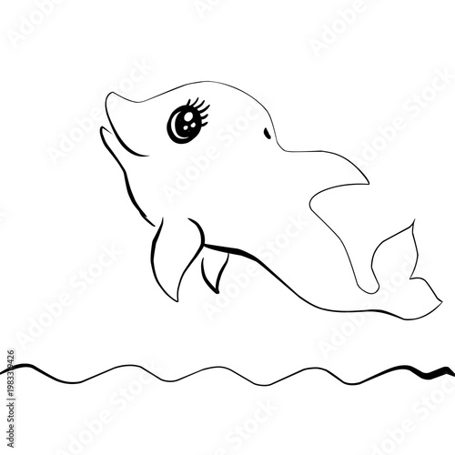 whale cartoon coloring page
