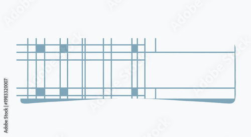 Abstract light blue grid pattern banner with clean lines and ample white space for text on the right side