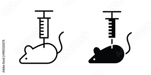 Animal testing icon outline style. Black solid silhouette style icons