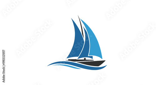 A luxurious sailing yacht and a white-hulled sailboat cruise across the blue ocean waves under a summer sky for a nautical travel adventure