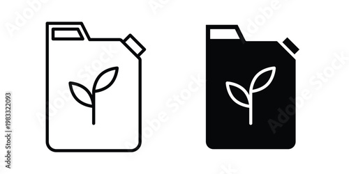Biofuel icon outline style. Black solid silhouette style icons