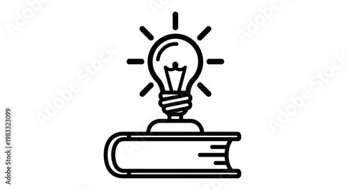 Light Bulb on a Book Icon.