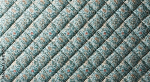 Obraz na płótnie Quilted Fabric with Floral Pattern