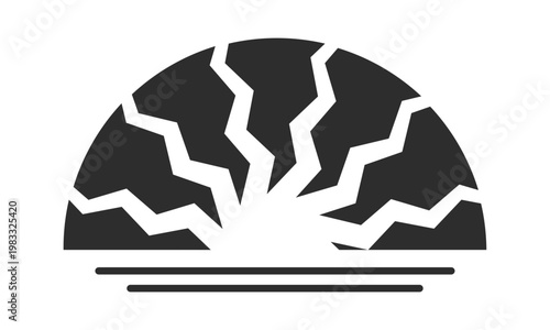 Earthquake Epicenter Cracked Ground Symbol