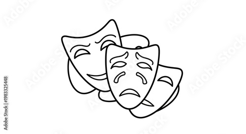 Theatrical comedy and tragedy masks.