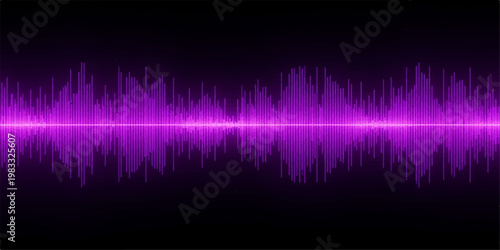 Abstract colorful sound wave background with digital equalizer lines and glowing spectrum light design on a dark backdrop for music and technology illustration