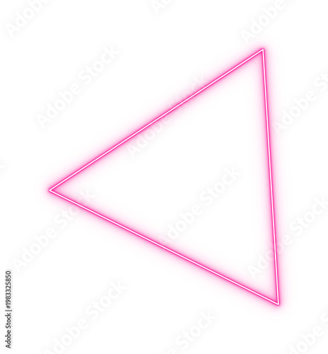 Foto Pink Neon Triangle Geometric Shape Abstract Background.