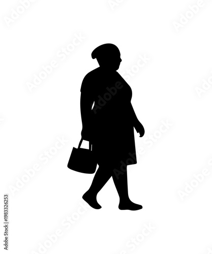Overweight woman silhouette standing, representing body positivity