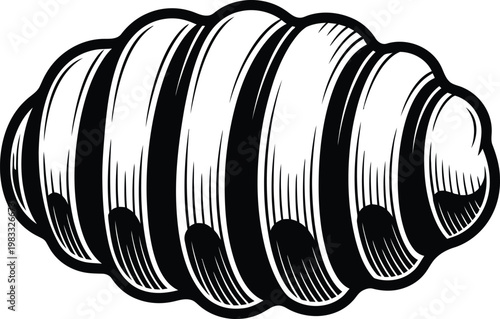 Black and white silhouette of a honeycomb structure detailed circular design