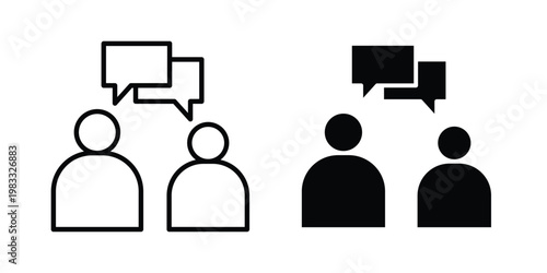 Consultant icon outline style. Black solid silhouette style icons