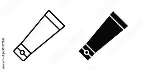 Cosmetic tube icon outline style. Black solid silhouette style icons