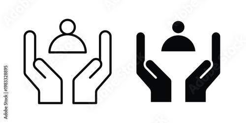 Customer retention icon outline style. Black solid silhouette style icons