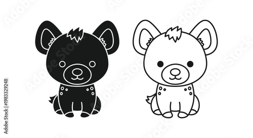 Cute Cartoon Bear and Pig Plush Toys - Adorable Animal Characters Vector