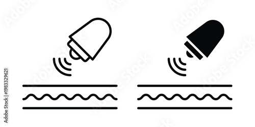 Dermatology beauty therapy for body skin icon outline style. Black solid silhouette style icons