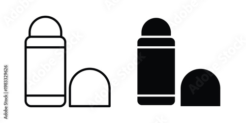 Deodorant roll on icon outline style. Black solid silhouette style icons
