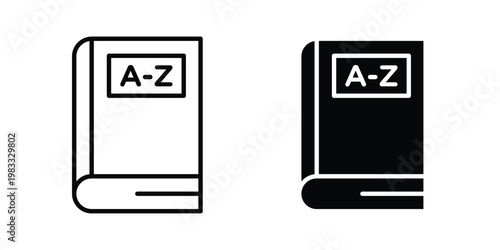 Dictionaries icon outline style. Black solid silhouette style icons
