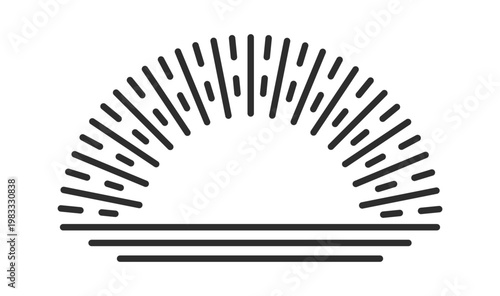 Sunrise Over Horizon Linework Emblem