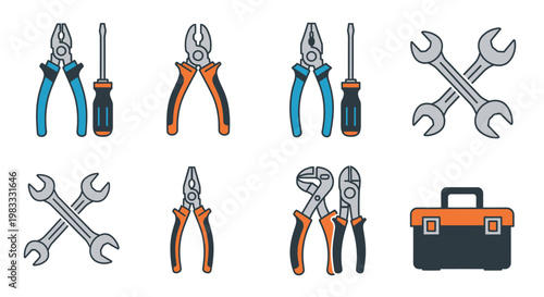 Tools and equipment for repair work.