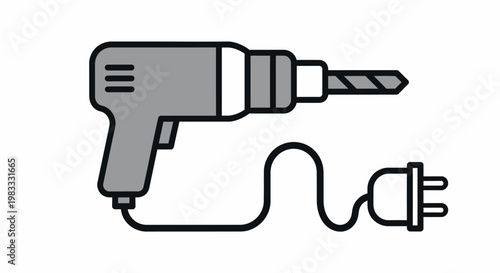 Electric drill with power cord.