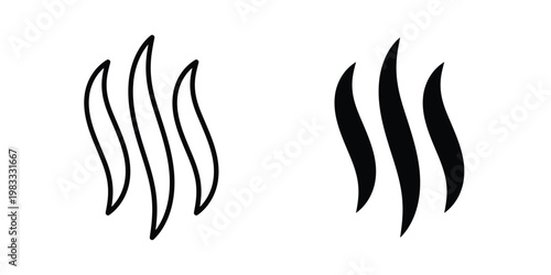 Evaporation icon outline style. Black solid silhouette style icons