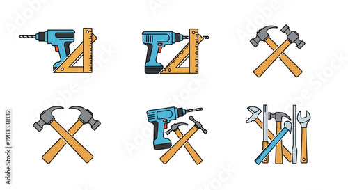 Colorful illustration of various tools.