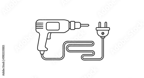 Electric drill with power cord.